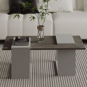Matris Sofabord 90x37x46,6 cm - Gordion marmor og grå - Møbler - Bord - Sofabord