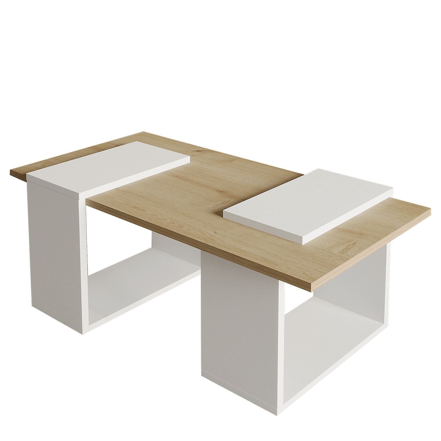Matris Sofabord 90x37x46,6 cm - Hvit og safireik