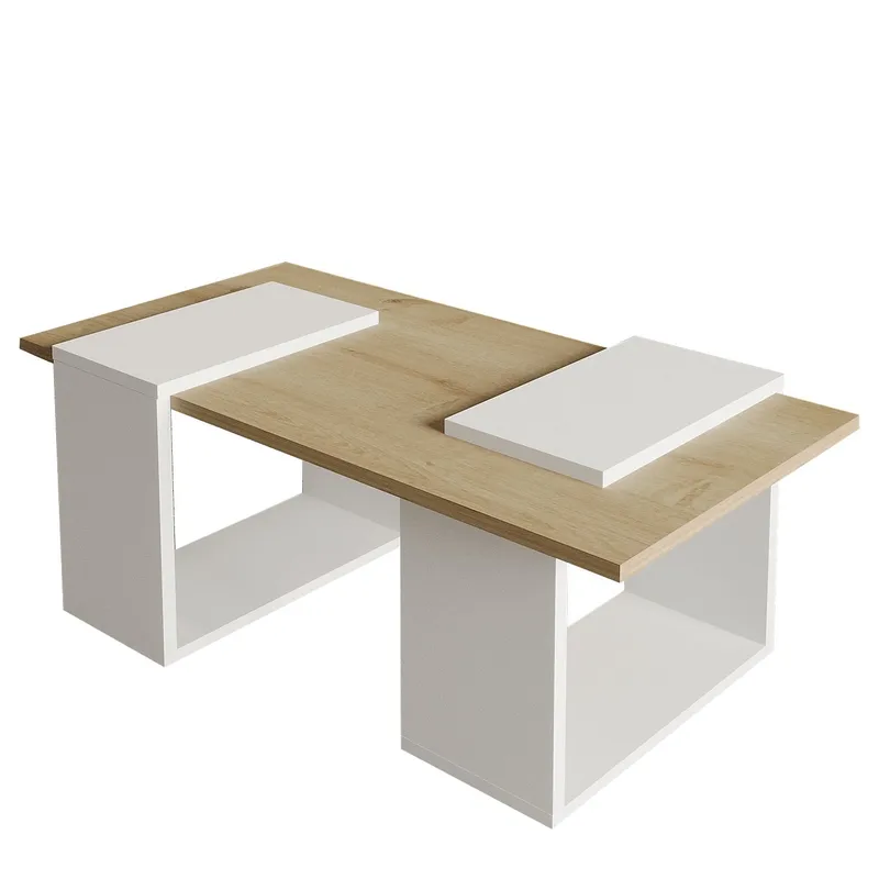 Matris Sofabord 90x37x46,6 cm - Hvit og safireik - Møbler - Bord - Sofabord