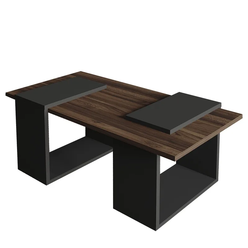 Matris Sofabord 90x37x46,6 cm - Valnøtt og antrasitt - Møbler - Bord - Sofabord