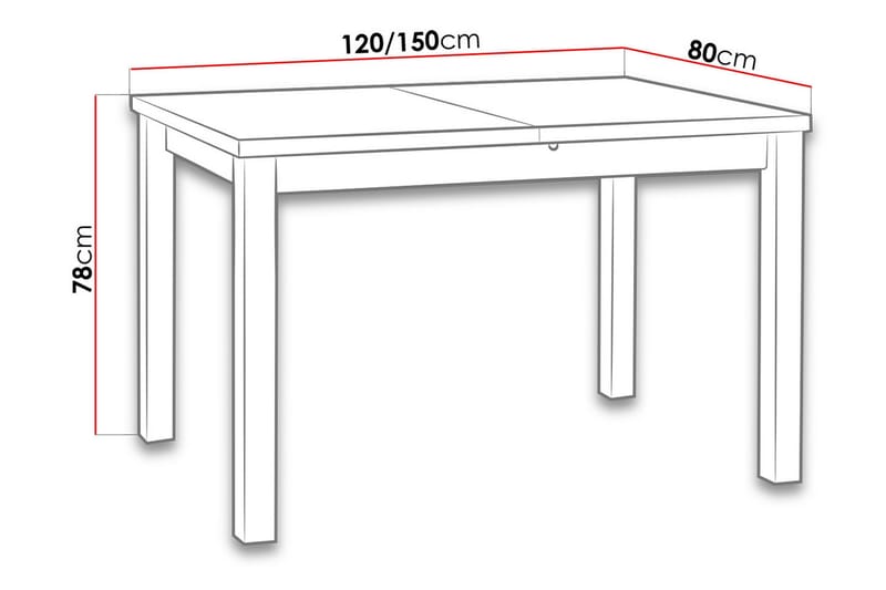 Max Spisebord 120x80x78 cm - Møbler - Bord - Spisebord & kjøkkenbord