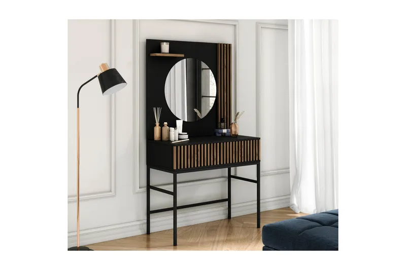 Meorati Sminkebord 85x60 cm - Brun - Møbler - Bord - Sminkebord & toalettbord - Sminkebord med speil