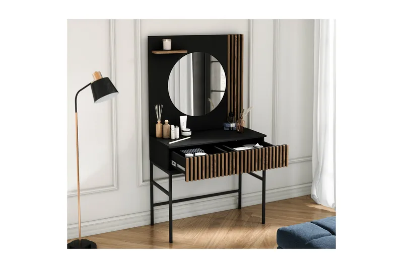 Meorati Sminkebord 85x60 cm - Brun - Møbler - Bord - Sminkebord & toalettbord - Sminkebord med speil