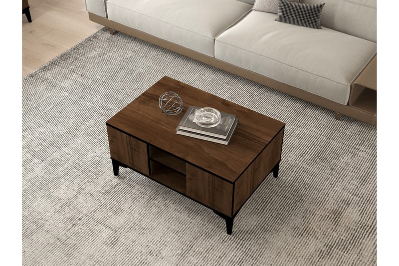 Meslek Sofabord 90 cm - Valnøtt/Svart - Møbler - Bord - Sofabord