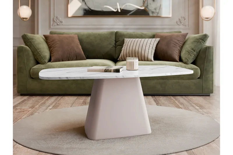 Meylor Sofabord 120 cm - Hvit/Beige - Møbler - Bord - Sofabord