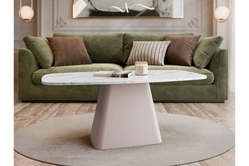 Meylor Sofabord 120 cm - Hvit/Beige - Møbler - Bord - Sofabord