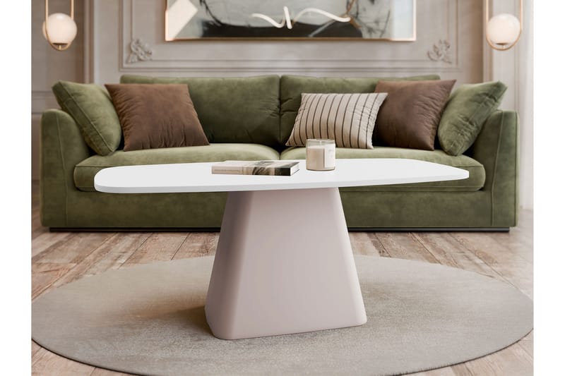 Meylor Sofabord 120 cm - Hvit/Beige - Møbler - Bord - Sofabord