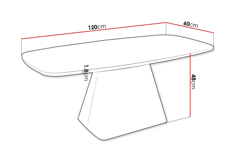 Meylor Sofabord 120 cm - Hvit/Svart - Møbler - Bord - Sofabord