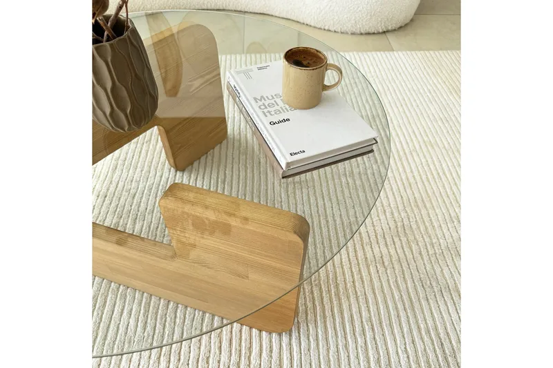 Mijara Sofabord 75 cm - Eik/Transparent - Møbler - Bord - Sofabord