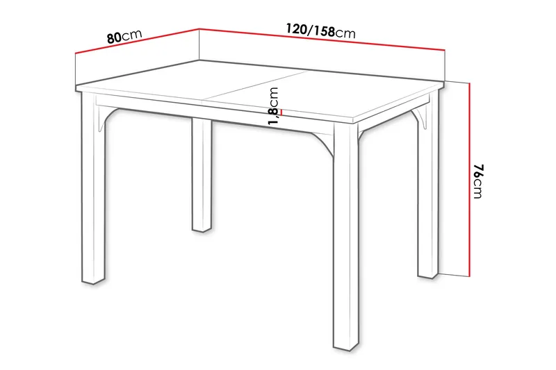Millport Spisebord 158 cm - Svart/Brun - Møbler - Bord - Spisebord & kjøkkenbord
