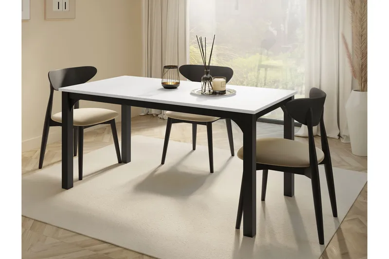 Millport Spisebord 198 cm - Svart Og Hvitt - Møbler - Bord - Spisebord & kjøkkenbord