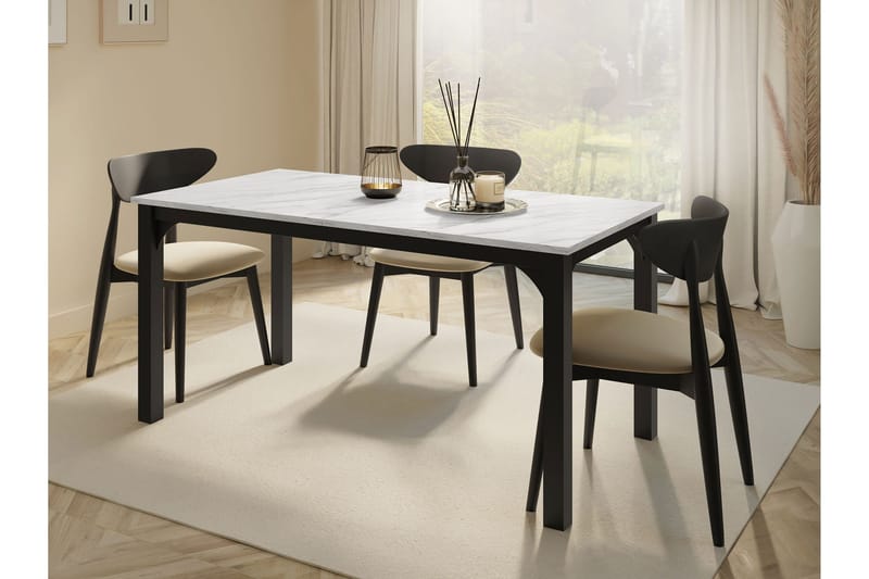 Millport Spisebord 198 cm - Svart Og Hvitt - Møbler - Bord - Spisebord & kjøkkenbord