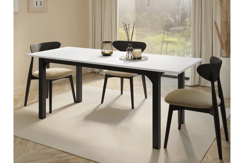 Millport Spisebord 198 cm - Svart Og Hvitt - Møbler - Bord - Spisebord & kjøkkenbord