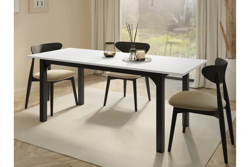 Millport Spisebord 198 cm - Svart Og Hvitt - Møbler - Bord - Spisebord & kjøkkenbord