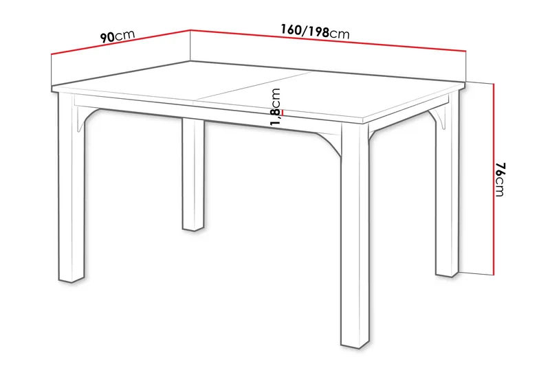 Millport Spisebord 198 cm - Svart/Brun - Møbler - Bord - Spisebord & kjøkkenbord
