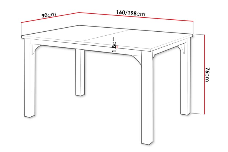 Millport Spisebord 198 cm - Svart/Brun - Møbler - Bord - Spisebord & kjøkkenbord