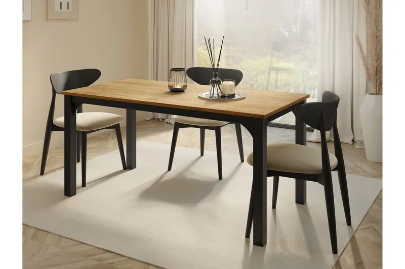 Millport Spisebord 198 cm - Svart/Brun - Møbler - Bord - Spisebord & kjøkkenbord