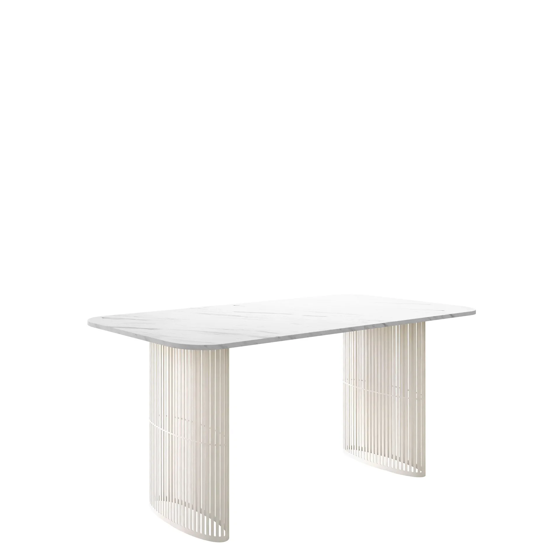 Mirion Spisebord uttrekkbart 160-236 cm - beige / hvit marmor