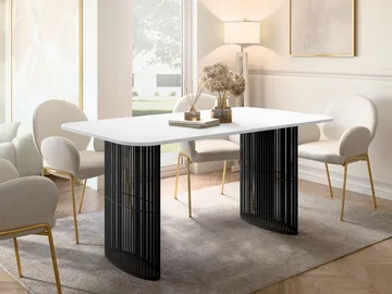 Mirion Spisebord uttrekkbart 160-236 cm - svart, hvit - Møbler - Bord - Spisebord & kjøkkenbord