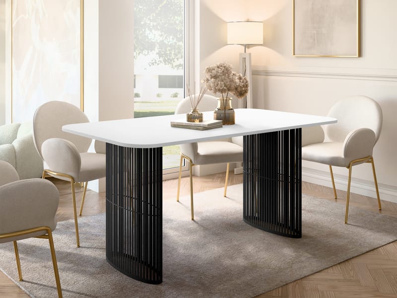 Mirion Spisebord uttrekkbart 160-236 cm - svart, hvit - Møbler - Bord - Spisebord & kjøkkenbord