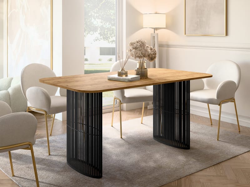 Mirion Spisebord uttrekkbart 160-236 cm - svart, natur - Møbler - Bord - Spisebord & kjøkkenbord