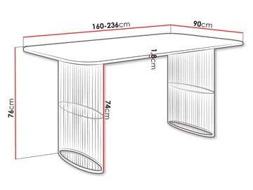 Mirion Spisebord uttrekkbart 160-236 cm - svart / beige - Møbler - Bord - Spisebord & kjøkkenbord