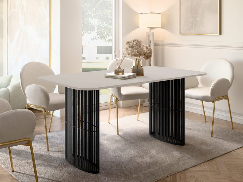 Mirion Spisebord uttrekkbart 160-236 cm - svart / beige - Møbler - Bord - Spisebord & kjøkkenbord