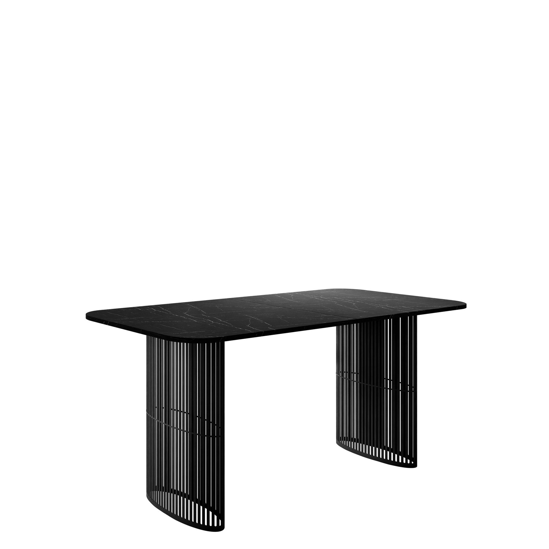 Mirion Spisebord uttrekkbart 160-236 cm - Svart marmor