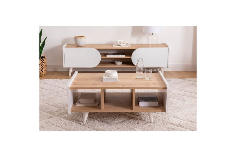 Mirra Stuebord 90 cm - Blå/Hvit - Møbler - Bord - Sofabord