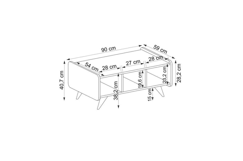 Mirra Stuebord 90 cm - Blå/Hvit - Møbler - Bord - Sofabord