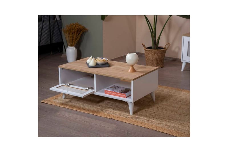 Mjudi Sofabord 55 cm - Brun/Hvit - Møbler - Bord - Sofabord