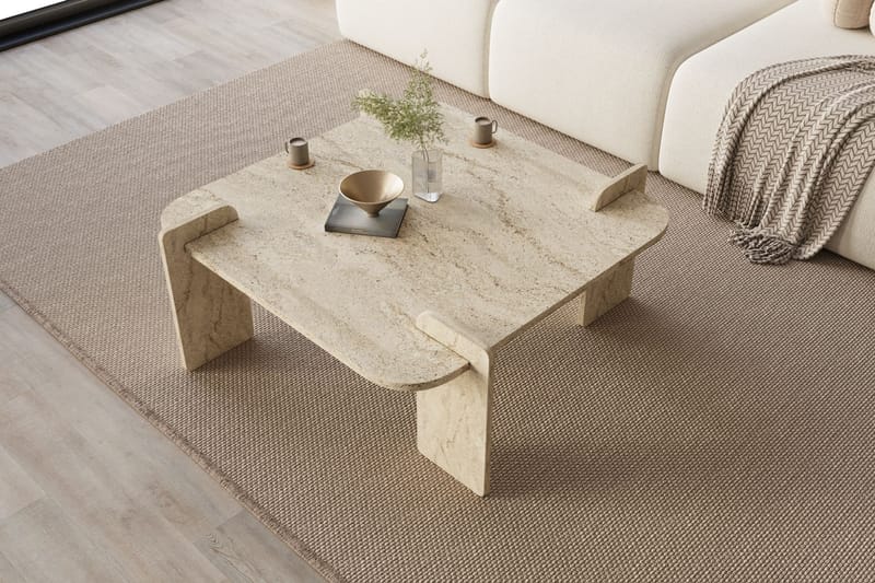 Morricus sofabord 90 cm kvadratisk - Travertin - Møbler - Bord - Sofabord