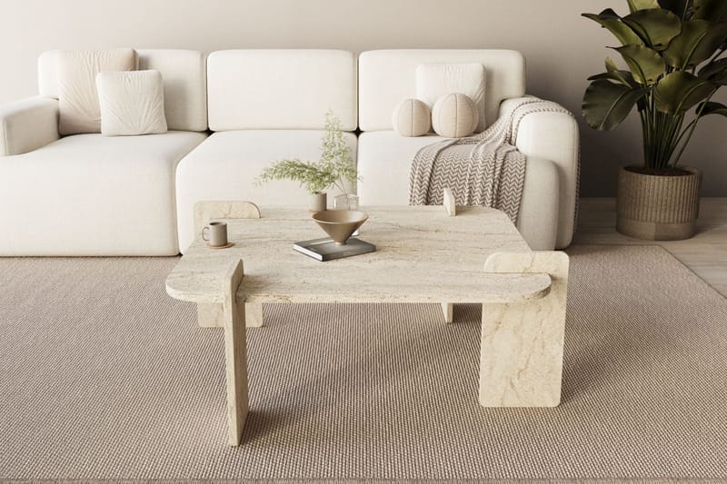 Morricus sofabord 90 cm kvadratisk - Travertin - Møbler - Bord - Sofabord