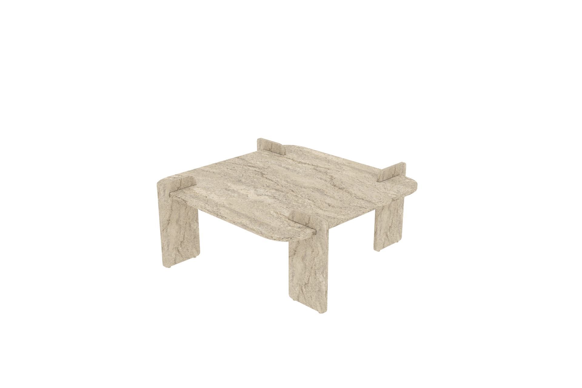 Morricus sofabord 90 cm kvadratisk - Travertin