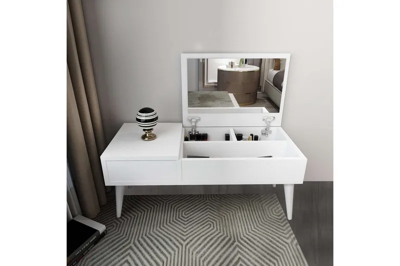 Morven Sminkebord 79,4 cm - Hvit - Møbler - Bord - Sminkebord & toalettbord - Sminkebord med speil