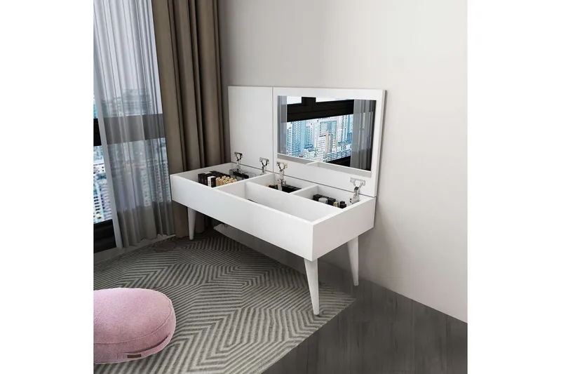 Morven Sminkebord 79,4 cm - Hvit - Møbler - Bord - Sminkebord & toalettbord - Sminkebord med speil