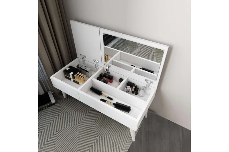 Morven Sminkebord 79,4 cm - Hvit - Møbler - Bord - Sminkebord & toalettbord - Sminkebord med speil