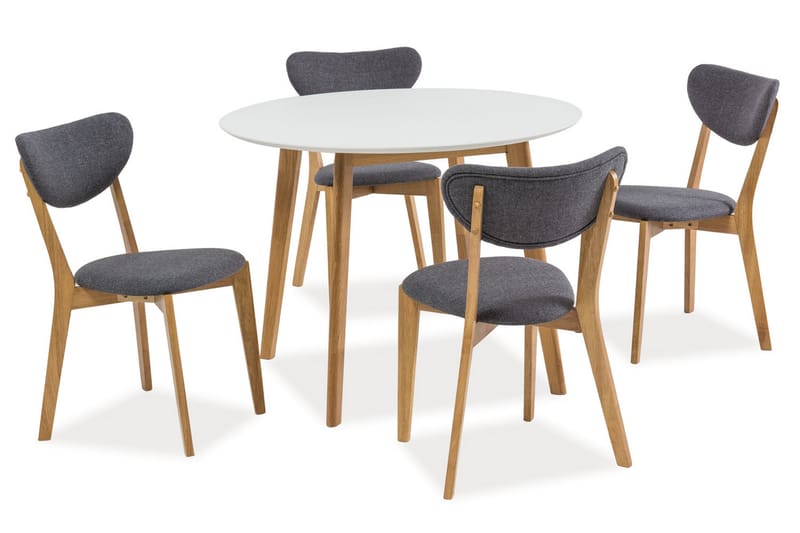 Mosson Spisebord 100 cm Rundt - Hvit - Spisebord & kjøkkenbord