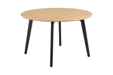 Motona Rund Spisegruppe 120 cm + 4 stk. Amrita Spisestoler - Svart/Beige - Møbler - Bord - Spisegrupper