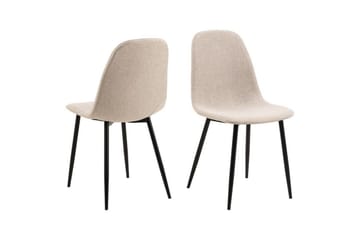 Motona spisegruppe med rundt bord 120 cm + 4 stk. Salaman-spisestoler - Svart/Beige - Møbler - Bord - Spisegrupper