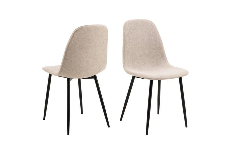 Motona spisegruppe med rundt bord 120 cm + 4 stk. Salaman-spisestoler - Svart/Beige - Møbler - Bord - Spisegrupper