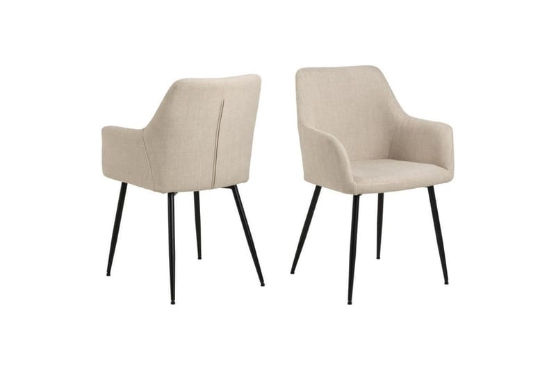 Motona Spisegruppe Rund 120 Cm + 4 Nielsby Spisestuestoler - Svart/Beige - Møbler - Bord - Spisegrupper