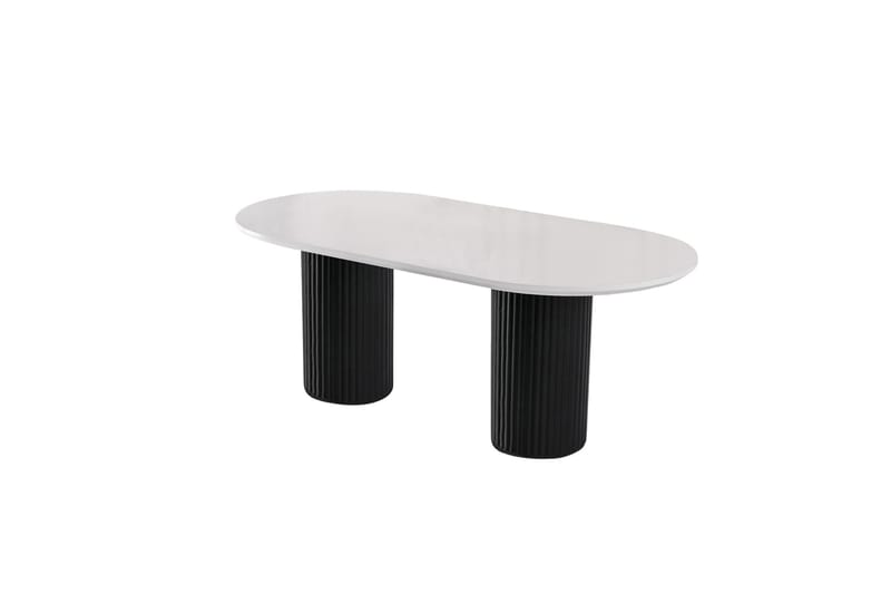 Murat Spisebord 200 cm - Hvit/Svart - Spisebord & kjøkkenbord