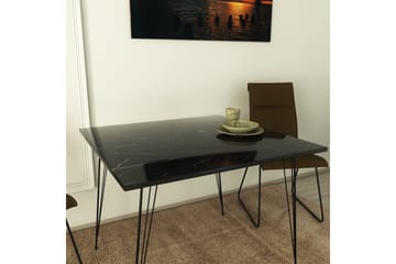 Murtwell Rektangulært Spisebord 90 cm i Stein med Marmoreffekt - Sort|Hvit - Møbler - Bord - Spisebord & kjøkkenbord