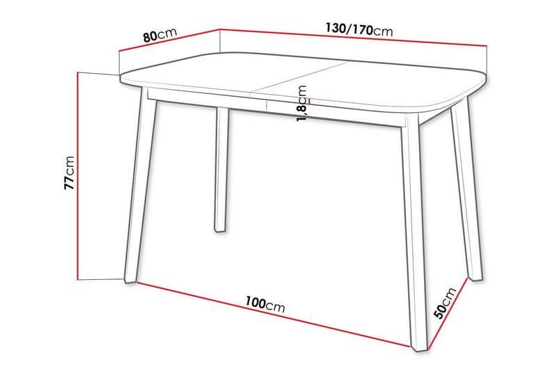 Narberth Spisebord 80 cm - Hvid - Spisebord & kjøkkenbord