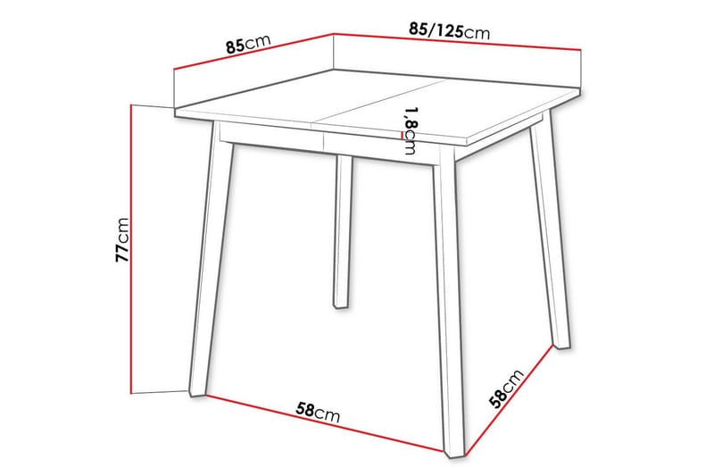 Narberth Spisebord 85 cm - Svart - Spisebord & kjøkkenbord