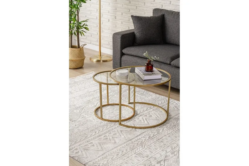 Naruram Stuebord 60 cm - Gull/Gjennomsiktig - Møbler - Bord - Sofabord