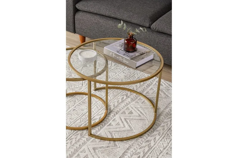 Naruram Stuebord 60 cm - Gull/Gjennomsiktig - Møbler - Bord - Sofabord