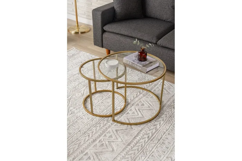 Naruram Stuebord 60 cm - Gull/Gjennomsiktig - Møbler - Bord - Sofabord