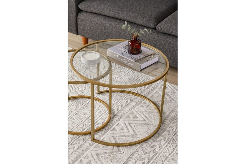 Naruram Stuebord 60 cm - Gull/Gjennomsiktig - Møbler - Bord - Sofabord